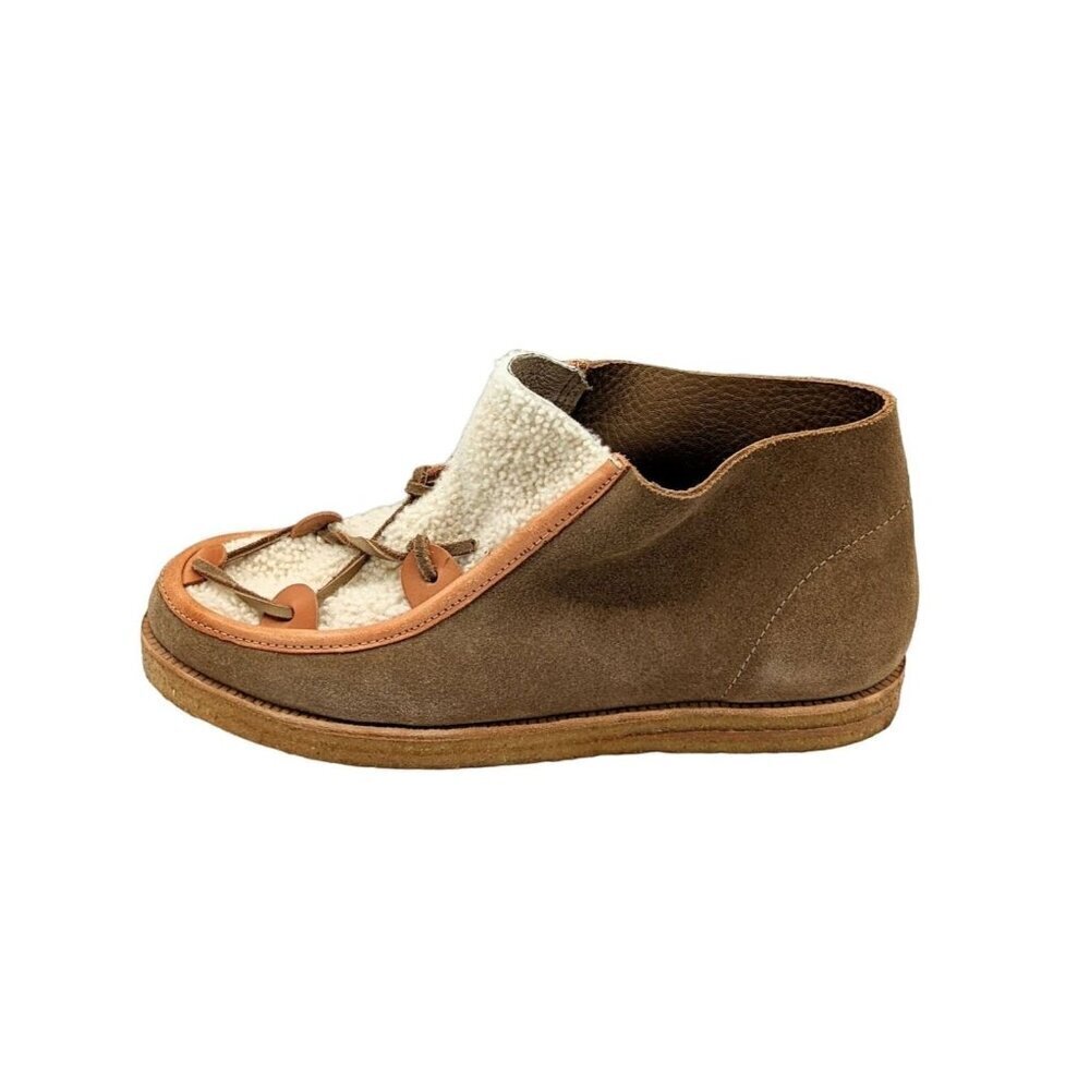 Ancient Greek Sandals Brown and Cream Ankle Boots